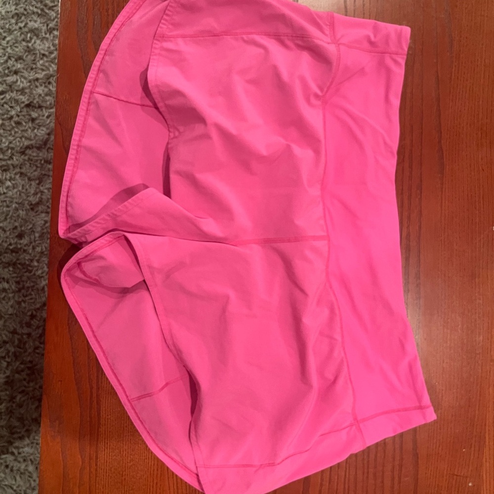 Pink sped up lulu lemon shorts size 18 4’’ high rise